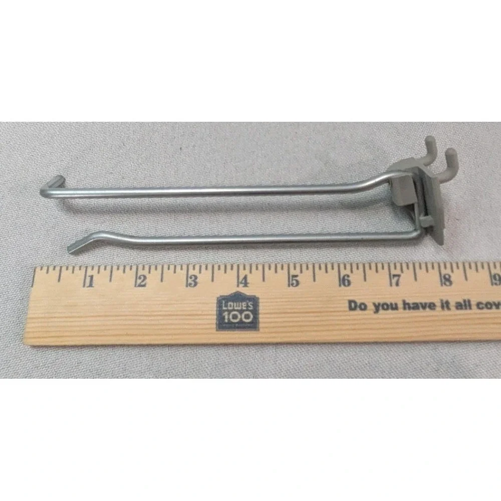Scan Hooks Retail 8 Inch Silver Good Double Wire Pegboard Slatwall 5pk
